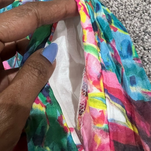 J.Crew Cotton Sleeveless Midi Dress Size 2T Ratti Pineapple Pink Tropical Preppy - Picture 7 of 13